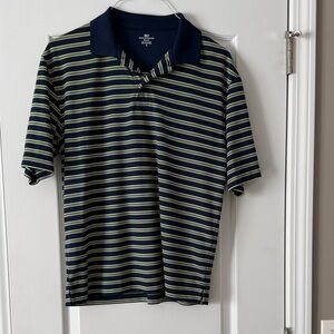 Dockers Golf Navy Striped Polo Shirt Size S, NWOT